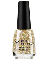 Salon Perfect Professional Nail Lacquer - Gold Glitter, High-Shine Finish, Long-Lasting, Sparkling Effect.