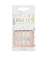 Salon Perfect Precious Pearl Collection Nail Set featuring elegant nude press-on nails with pearl accents for a classy manicure.