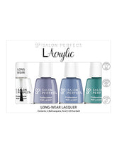 Salon Perfect LAcrylic Long-Wear Lacquer Set with four nail lacquers in cool-toned shades for a durable and stylish manicure.