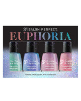 Salon Perfect Euphoria Nail Lacquer Set with four vibrant, shimmery shades for a bold and dazzling manicure.