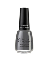 Salon Perfect Keratin Treatment Nail Lacquer - Charcoal Gray, Strengthening Formula, High-Shine Finish, Long-Lasting.