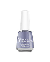 Salon Perfect professional nail lacquer in muted lavender shade with a glossy finish, perfect for a chic manicure.