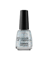 Salon Perfect professional nail lacquer with silver holographic glitter for a dazzling, multi-dimensional manicure.