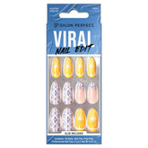 A Front View of Salon Perfect 346 Viral Nail Edit Lemon inside of retail unit carton packaging.