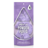 Frontview shot of Salon Perfect Powder Puff 6PK in retail carton unit packaging.