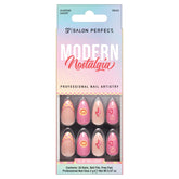 A Front View of Salon Perfect 337 Modern Nostalgia Smiley Check inside of retail unit carton packaging.