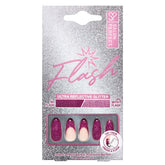 A front view of Salon Perfect Flash Fuchsia French Artificial Nail set in packaging