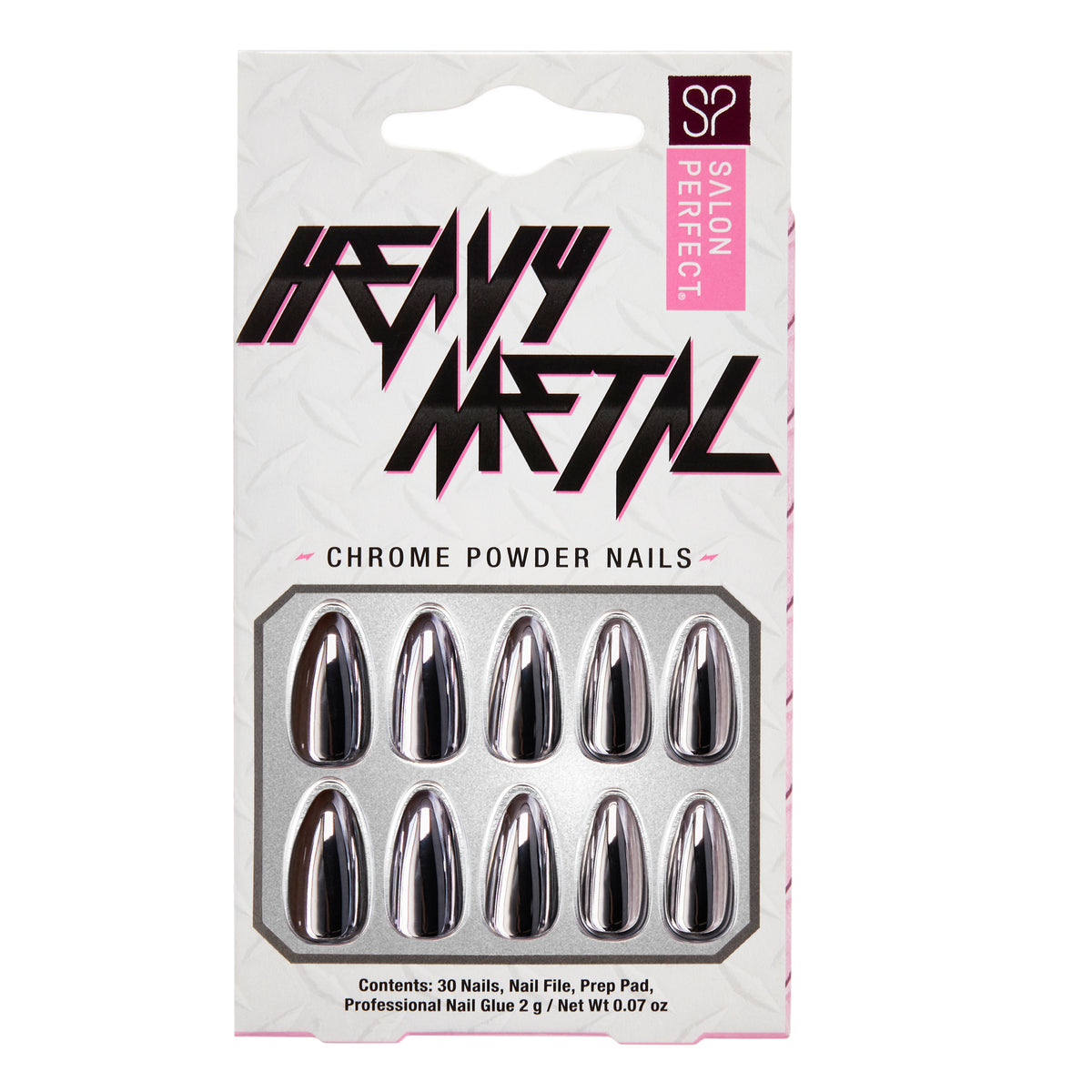 Heavy Metal Chrome Powder Nails