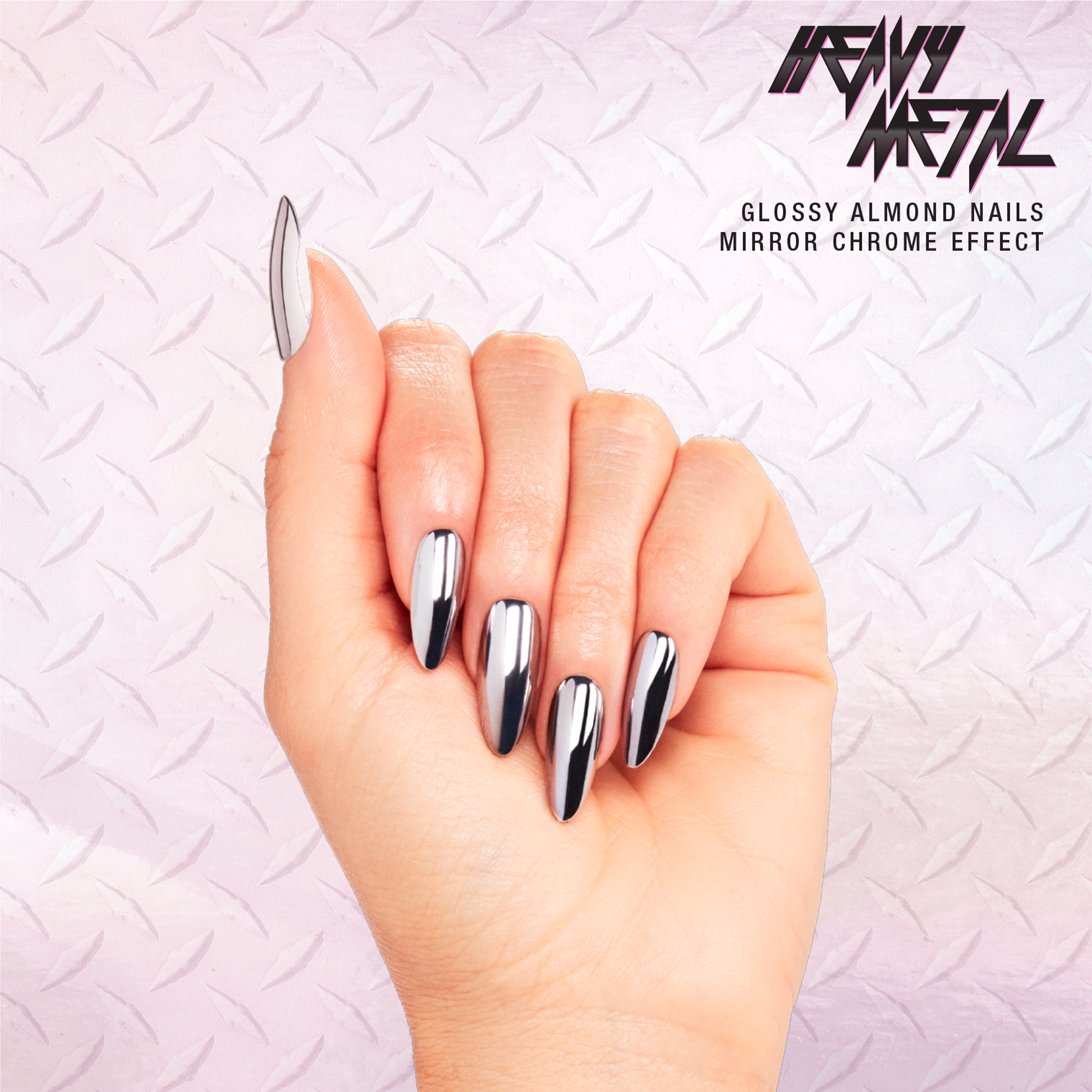 Heavy Metal Chrome Powder Nails