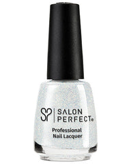 Salon Perfect Professional Nail Lacquer - Silver Glitter, High-Shine Finish, Long-Lasting, Sparkling Effect.