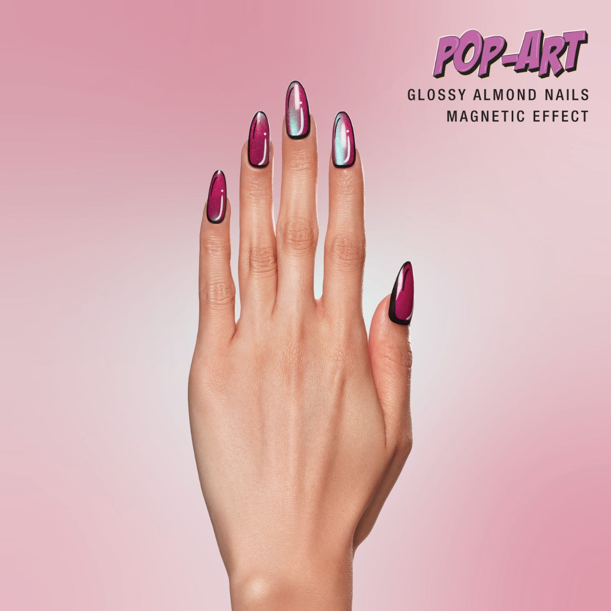 Hand wearing SALON PERFECT NAIL 177 POP-ART PURPLE MAGNETIC 
 