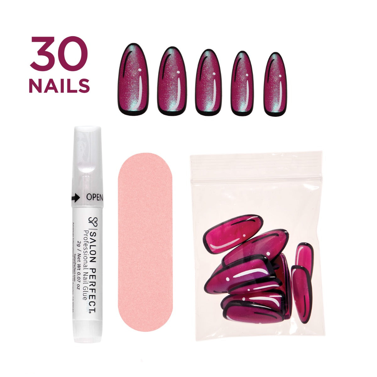 SALON PERFECT NAIL 177 POP-ART PURPLE MAGNETIC outside of packaging 