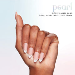 hand model wearing SALON PERFECT NAIL 170 PEARL WHT FRENCH SINGLE PEARLS