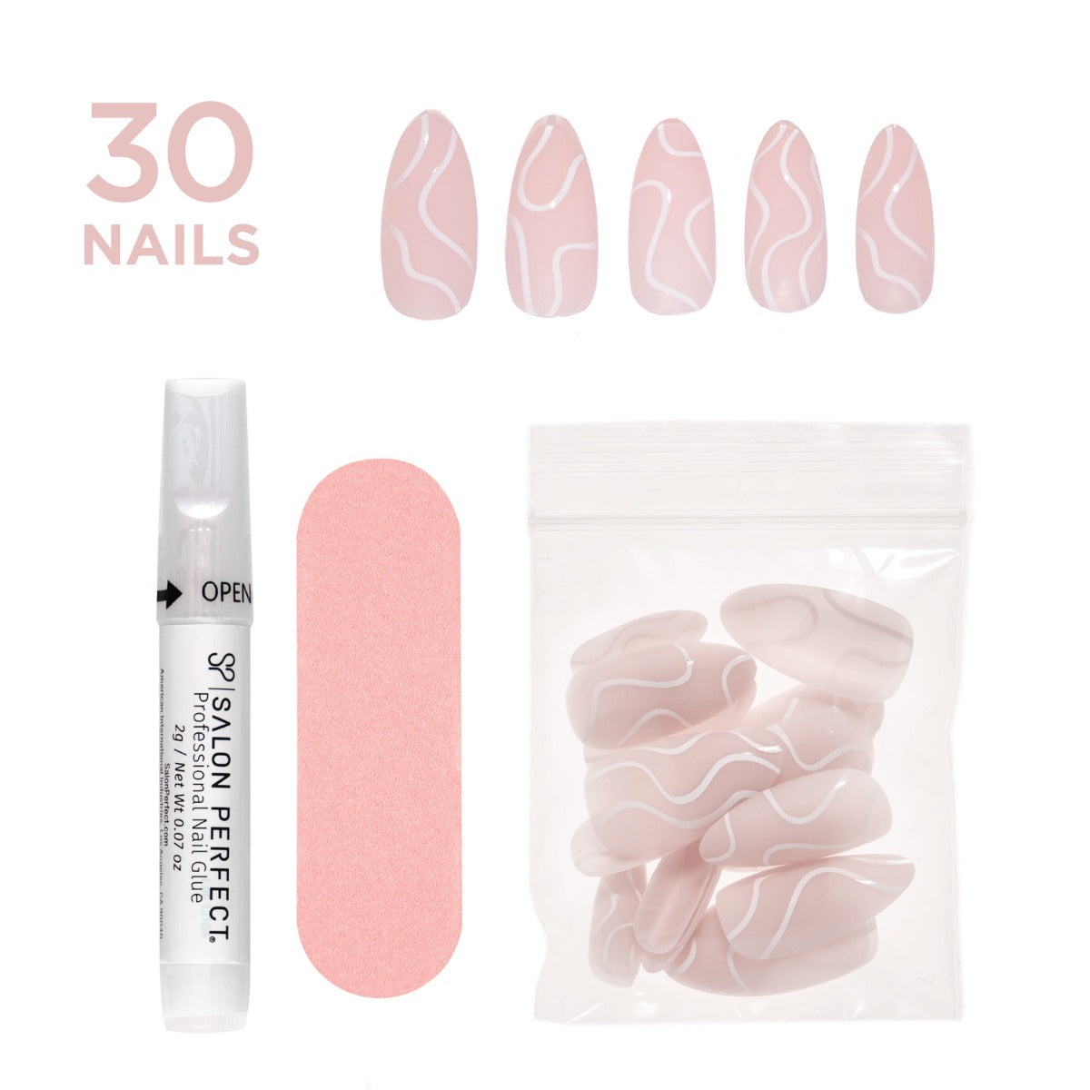 SALON PERFECT NAIL 178 MODERN FRENCH WHITE OMBRE SHORT outside of packaging 