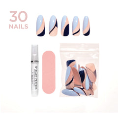 SALON PERFECT NAIL 192 MODERN ART BLUE ALMOND outside of packaging 