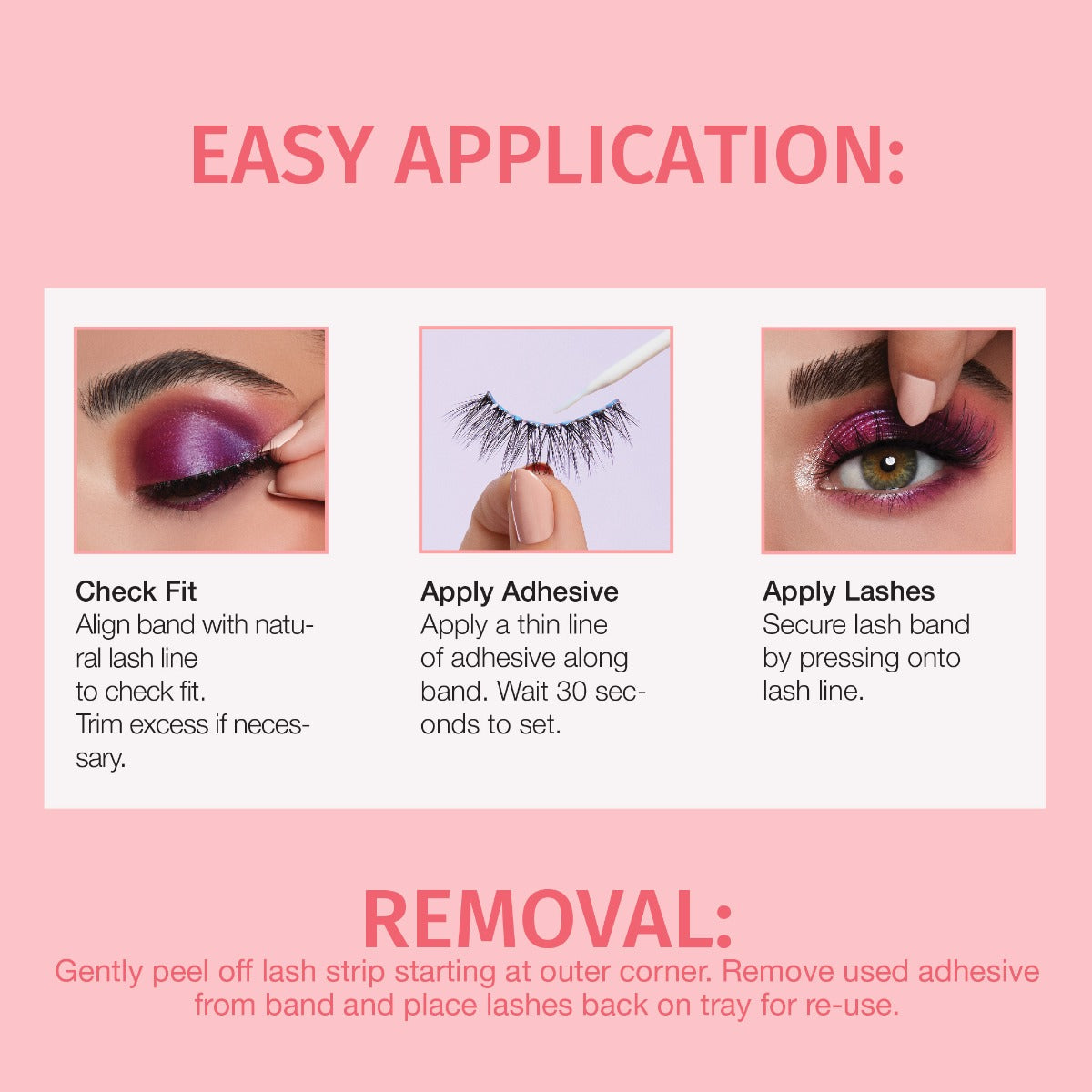 Kitten Half Lash 664 4 Pack easy application explanation 