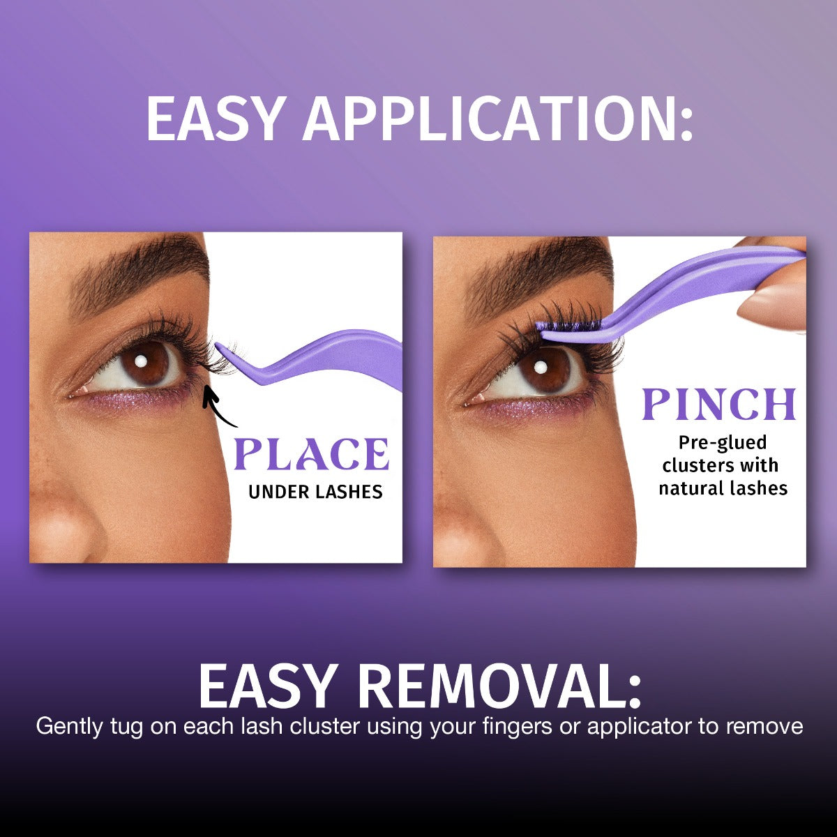 Pinched Press On Underlash Extension Kit easy removal explantation 