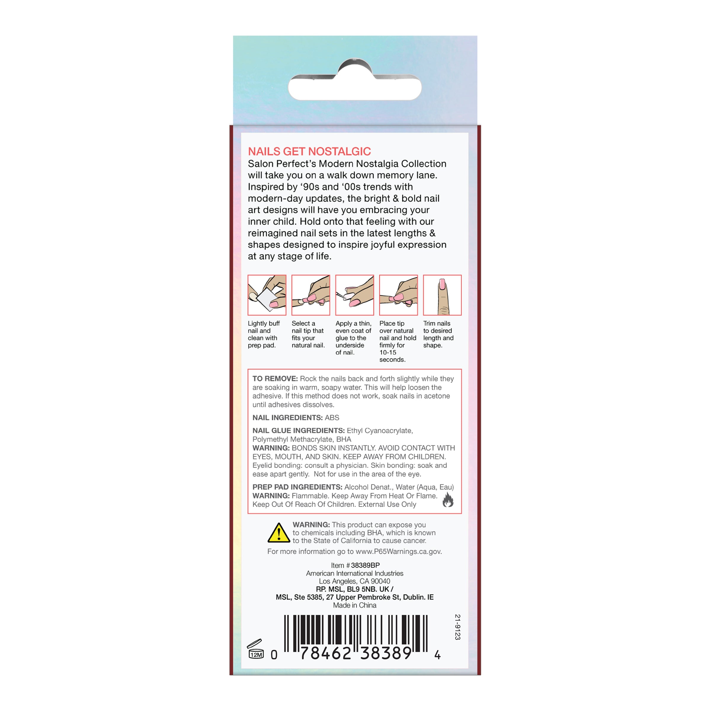 SP NAIL 360 MODERN NOSTALGIA CHERRY MED ALMOND package back.