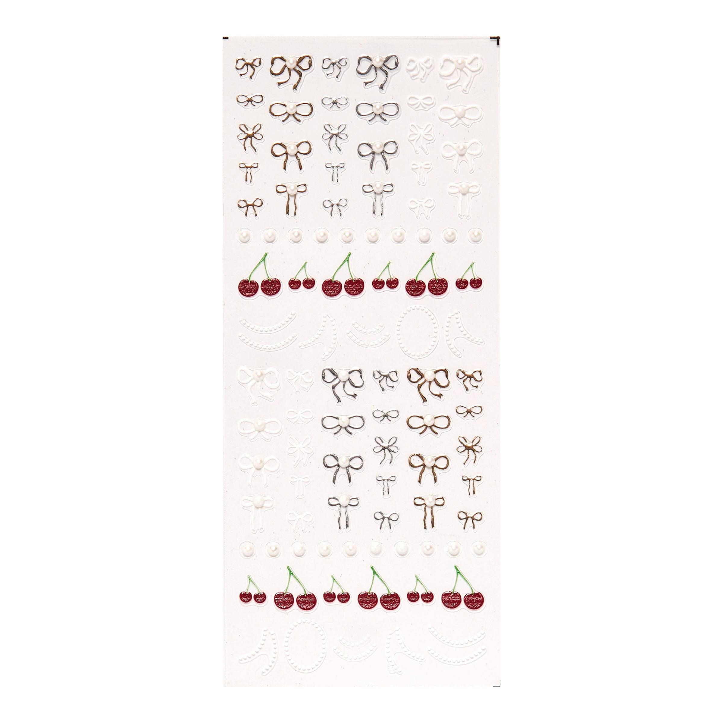 Salon Perfect Nail Art Stickers Bows and Cherries sticker sheet.