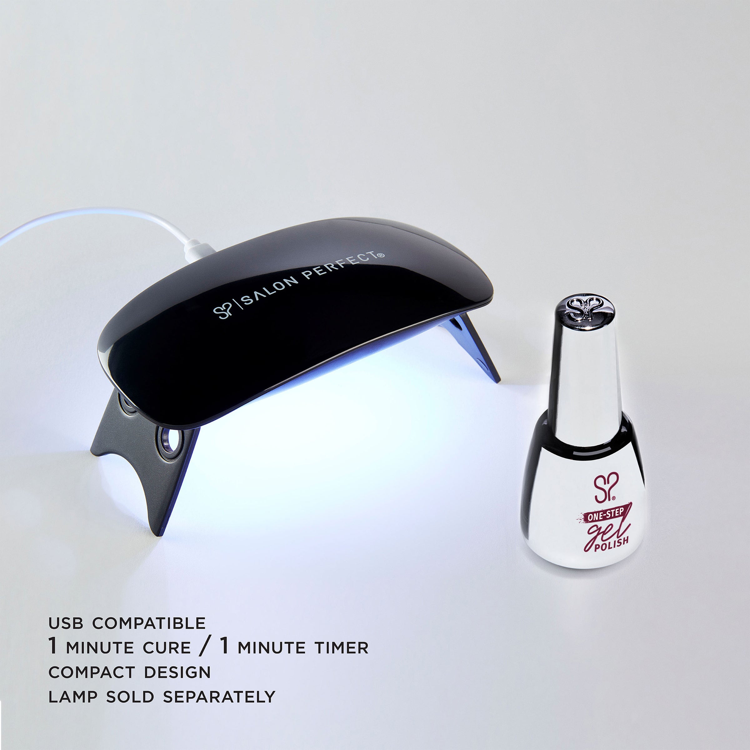 Salon Perfect .5OZ 1-Step Gel Cherry Mochaccino and Salon Perfect Lamp.