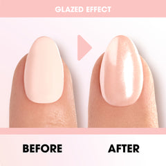 Before and after on Nails of Salon Perfect 125 oz One-Step Glazing Chrome Kit.