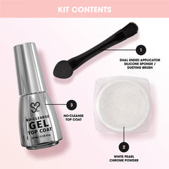 Kit inclusions of Salon Perfect 125 oz One-Step Glazing Chrome Kit.