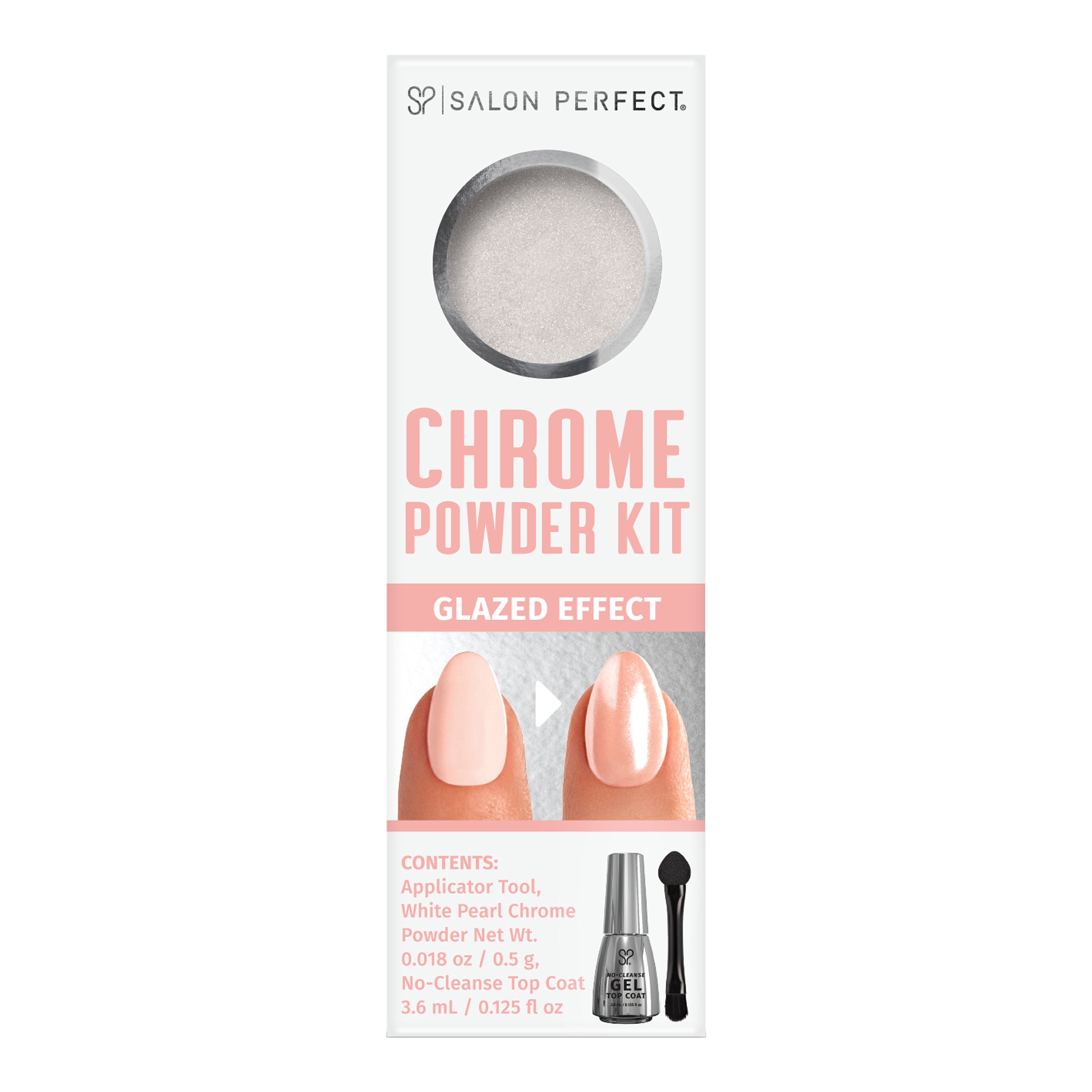 Front Packaging of Salon Perfect 125 oz One-Step Glazing Chrome Kit.
