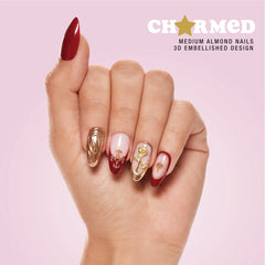 SP NAIL 417 CHARMED GOLD ROSE displayed on hand model 