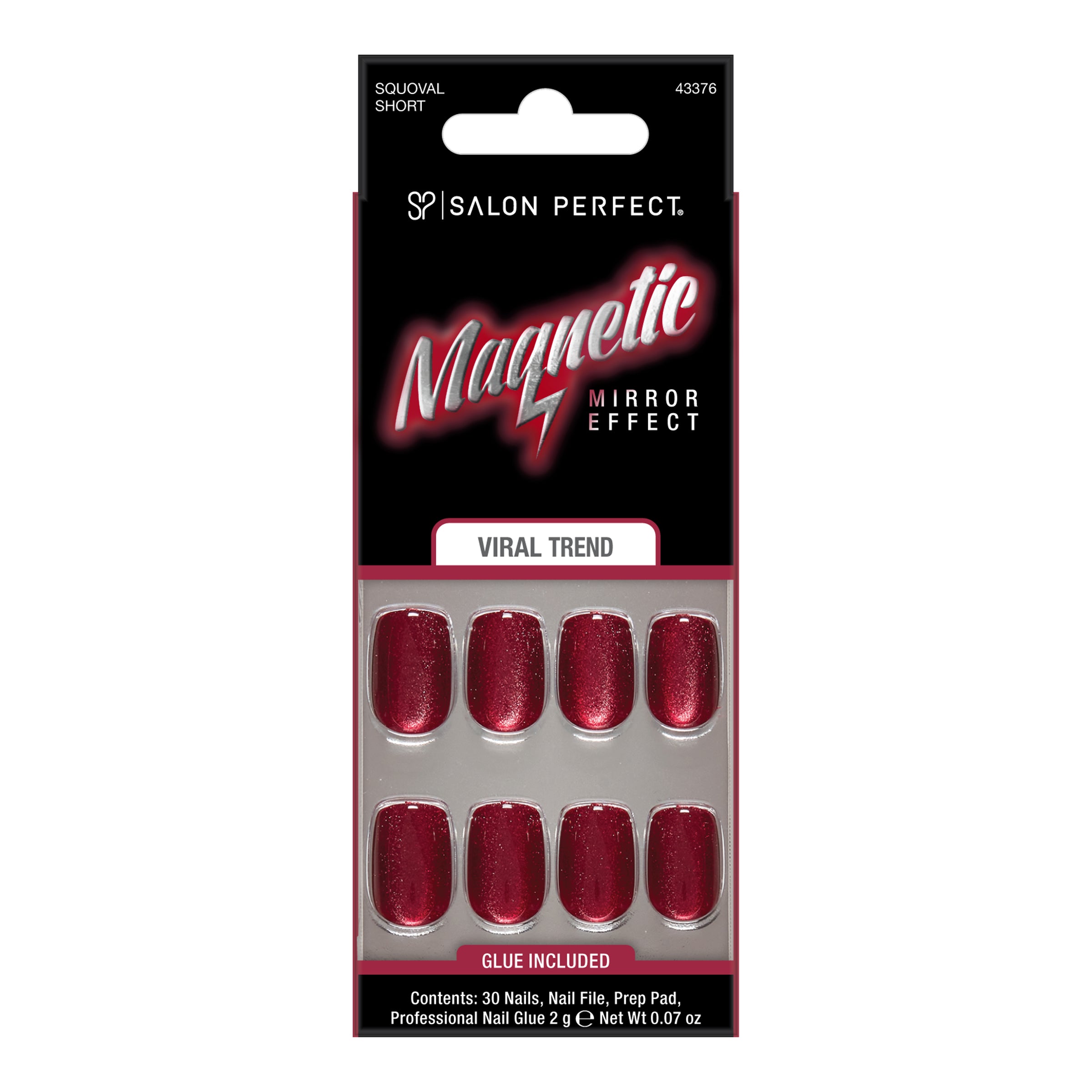 SP NAIL 419 MAGNETIC CHERRY SHORT SQUOVAL package front displayed
