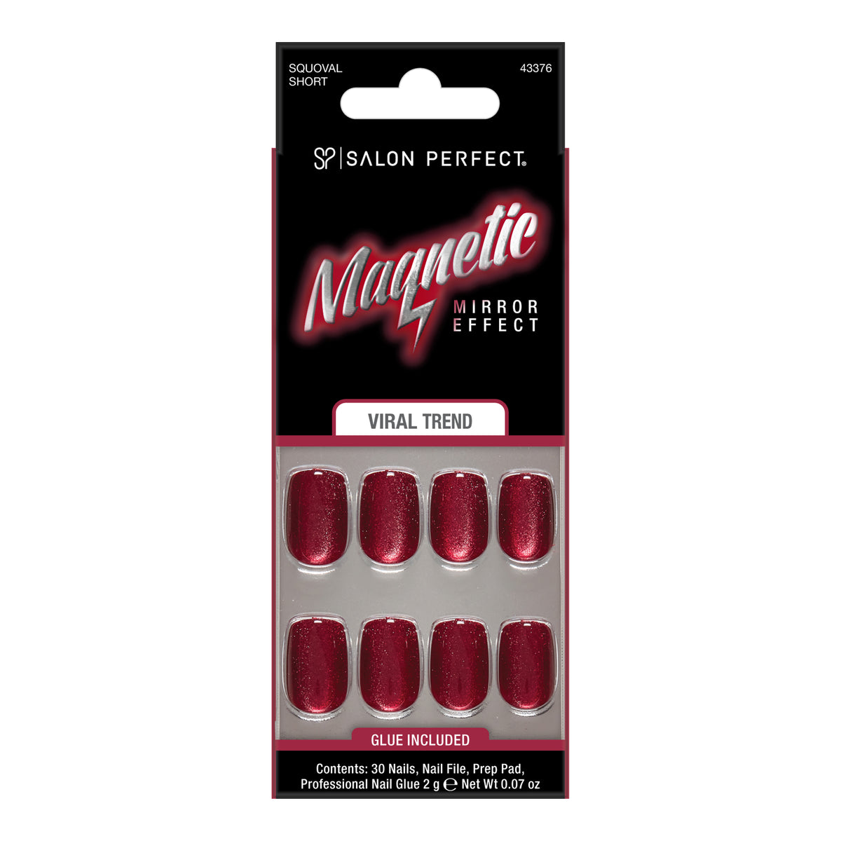 SP NAIL 419 MAGNETIC CHERRY SHORT SQUOVAL package front displayed