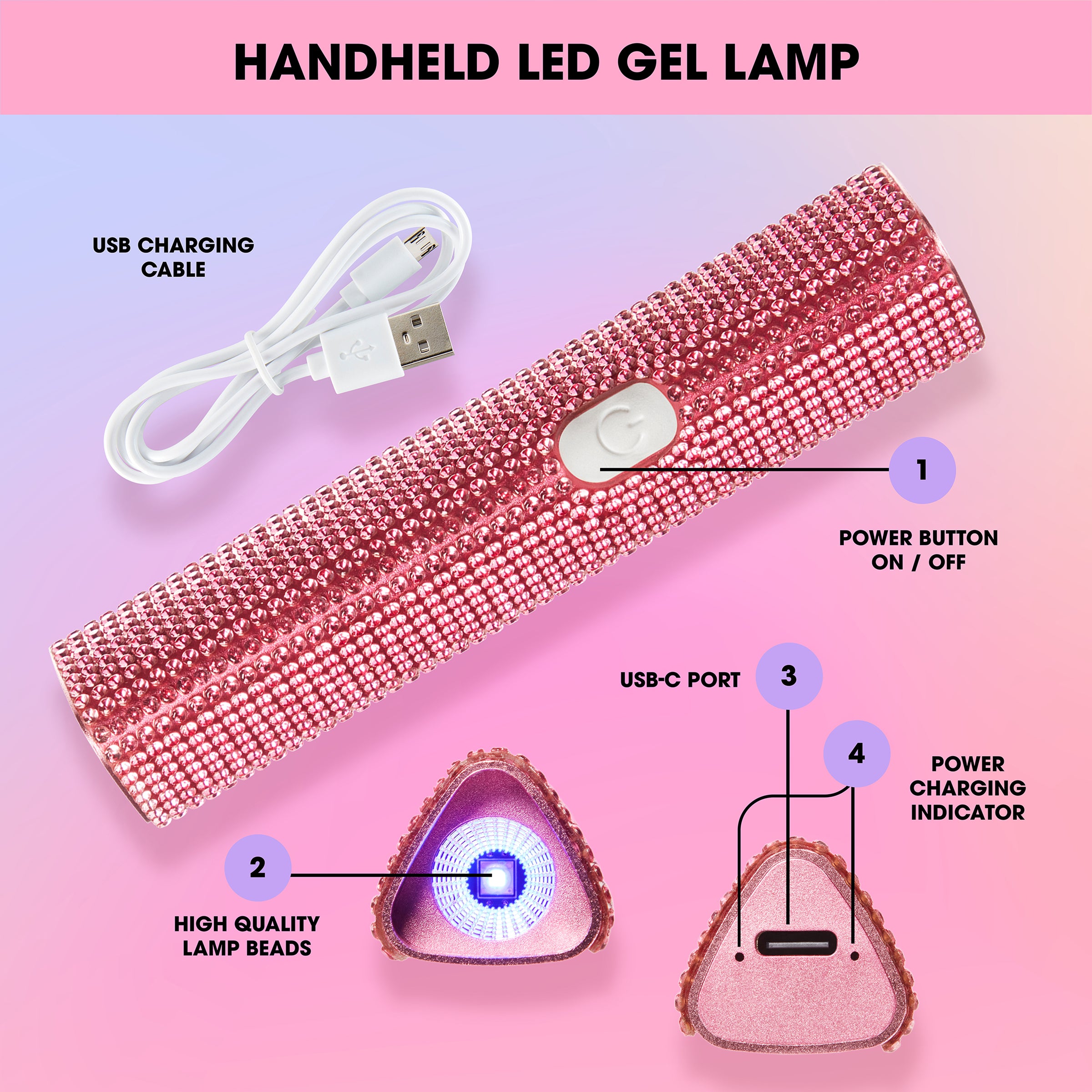 Kit inclusions of Salon Perfect Handheld UV/Gel Lamp.