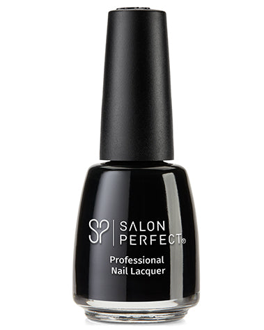 Salon Perfect Professional Nail Lacquer - Jet Black, High-Shine Finish, Long-Lasting, Bold & Classic Color