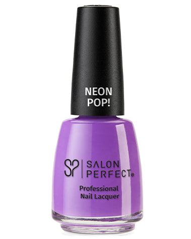 Salon Perfect Neon Pop! Nail Lacquer - Bright Purple, High-Shine Finish, Long-Lasting, Vibrant Neon Color.