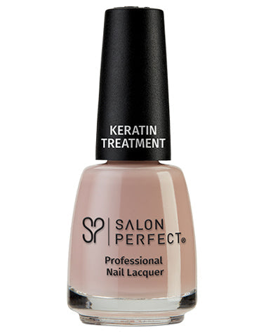 Salon Perfect Keratin Treatment Nail Lacquer - Nude Beige, Strengthening Formula, High-Shine Finish, Long-Lasting.