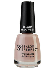 Salon Perfect Keratin Treatment Nail Lacquer - Nude Beige, Strengthening Formula, High-Shine Finish, Long-Lasting.