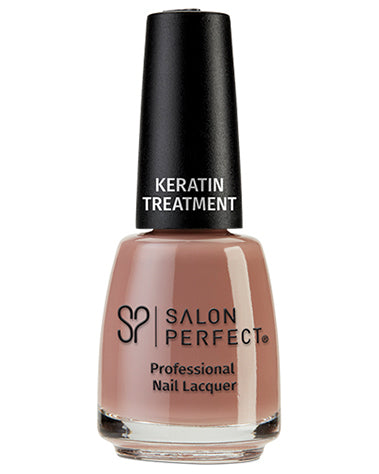 Salon Perfect Keratin Treatment Nail Lacquer - Warm Brown, Strengthening Formula, High-Shine Finish, Long-Lasting.