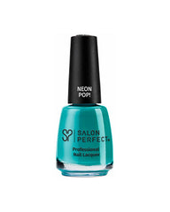 Salon Perfect Neon Pop! Nail Lacquer - Vibrant Teal, High-Shine Finish, Long-Lasting, Bold Neon Color.