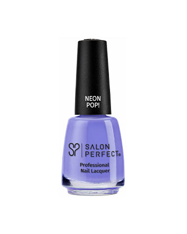 Salon Perfect Neon Pop! Nail Lacquer - Pastel Periwinkle, High-Shine Finish, Long-Lasting, Soft Neon Color.