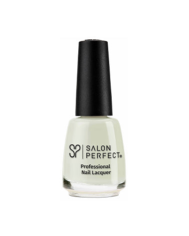 Salon Perfect Professional Nail Lacquer - Soft White, High-Shine Finish, Long-Lasting, Elegant Neutral Shade.