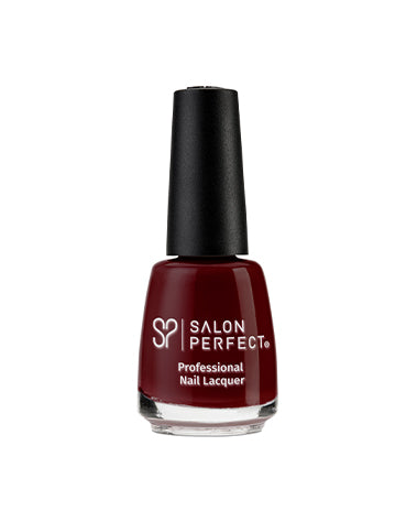 Salon Perfect Professional Nail Lacquer - Deep Burgundy Red, High-Shine Finish, Long-Lasting, Bold & Sophisticated Shade.