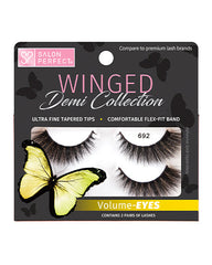 Salon Perfect Winged Demi 692 False Lashes - Volume-EYES, Ultra Fine Tapered Tips, Comfortable Flex-Fit Band, Bold & Voluminous.