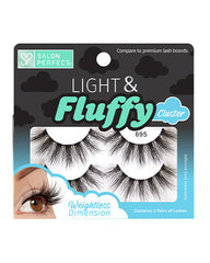 Salon Perfect Light & Fluffy 695 False Lashes - Cluster Style, Weightless Dimension, Soft & Voluminous, Comfortable Flex-Fit Band