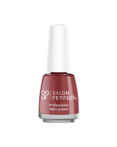 Salon Perfect Professional Nail Lacquer - Warm Brick Red, High-Shine Finish, Long-Lasting, Classic & Sophisticated Shade.