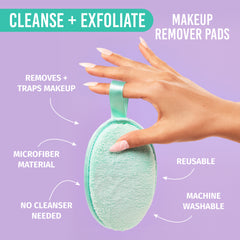 Close-up of Salon Perfect Makeup Remover Pad with attributes.
