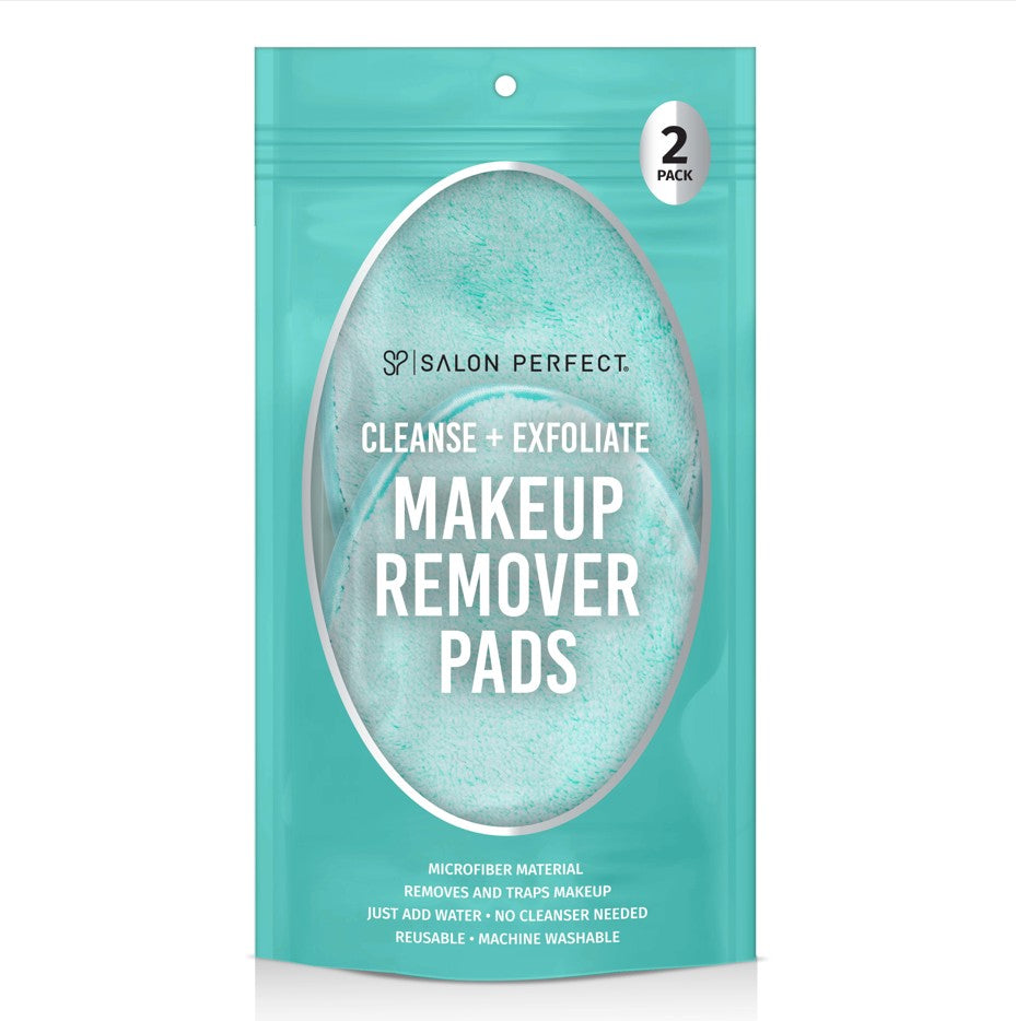 Front view shot of Salon Perfect Makeup Remover 2pk inside unit carton packaging.
