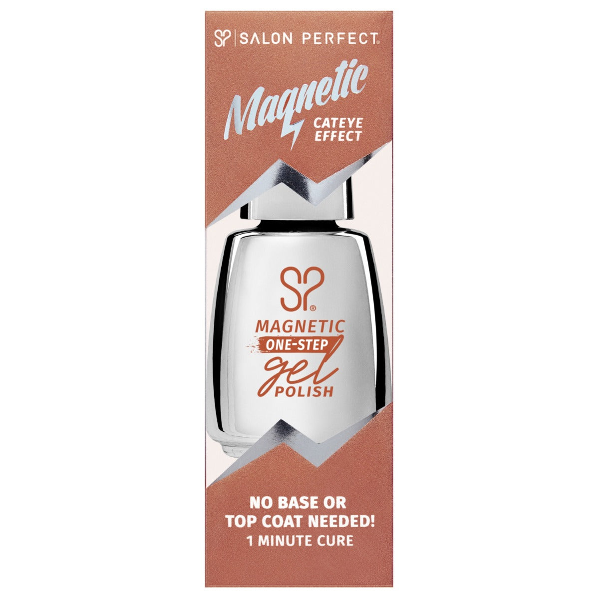 Salon Perfect Magnetic Gold 1-Step Gel Polish - Cat Eye Effect: No base or top coat needed, 1-minute cure for a salon-quality finish.