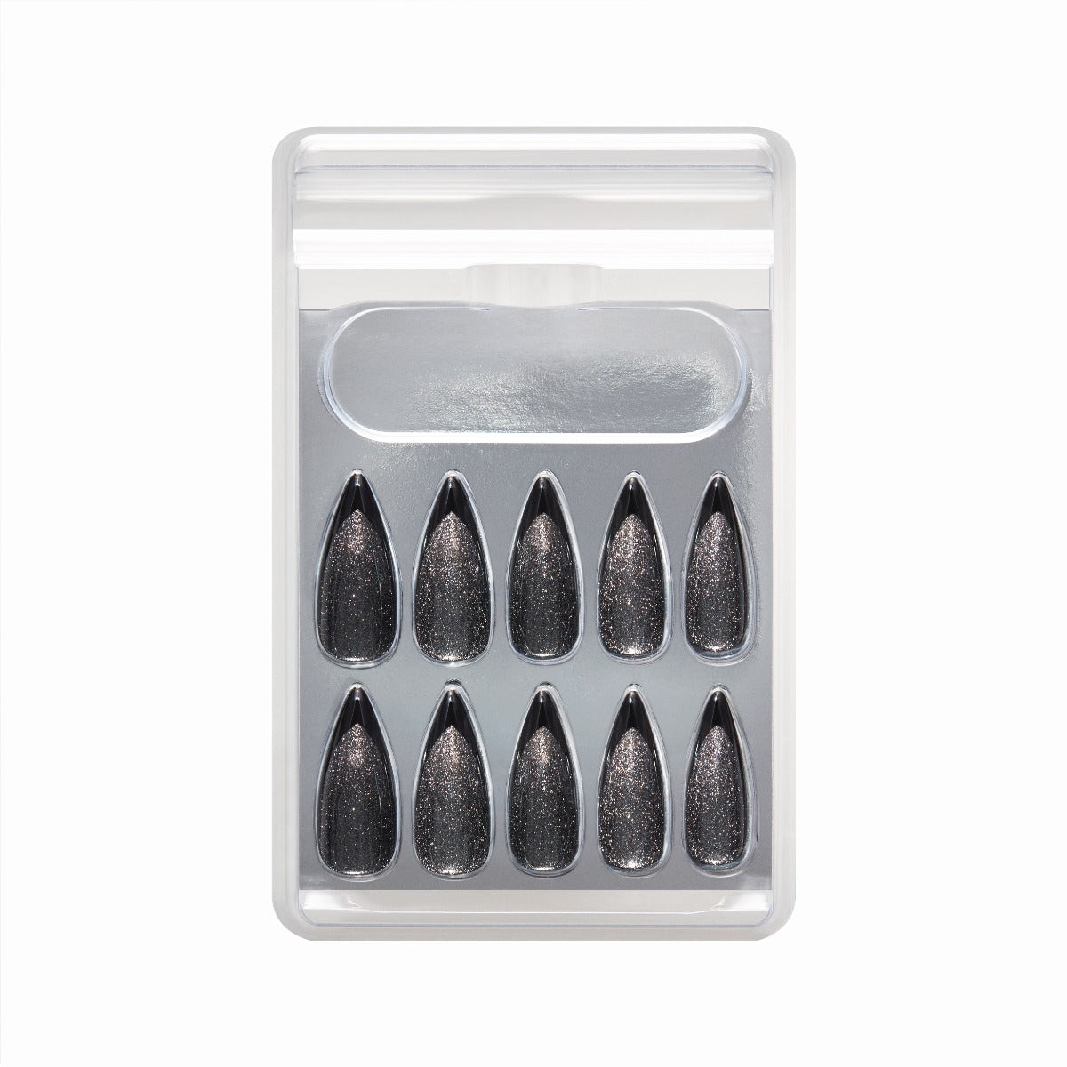 SALON PERFECT NAIL 230 BLACK MAGNETIC FRENCH STILLETO outside of packaging 