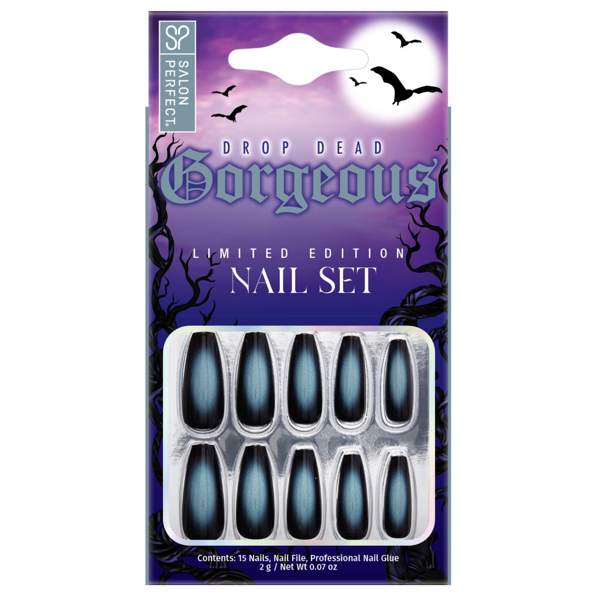 SALON PERFECT NAIL 229 BLACK GREY AURA inside packaging 