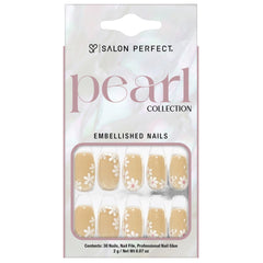 Front side of packaging for SALON PERFECT NAIL 168 PEARL SHORT FLOWER ACCENT PEARLS