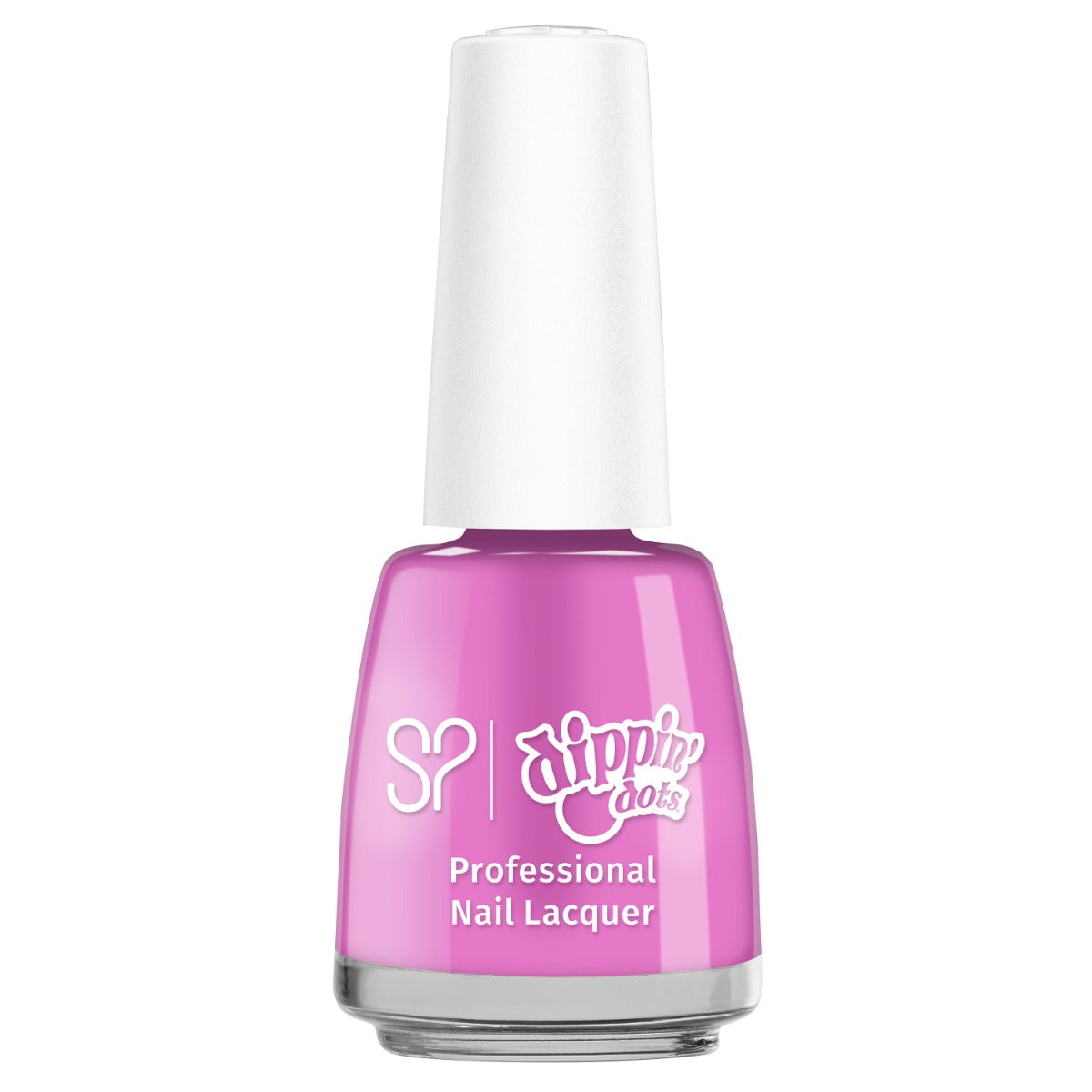 Salon Perfect x Dippin' Dots professional nail lacquer in vibrant pink with a glossy finish for bold manicures.